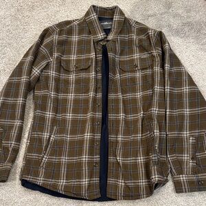 Eddie Bauer Men's Tan Plaid Shirt Jacket